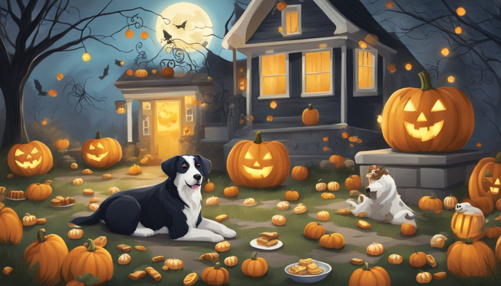 Halloween Safety Tips for Dogs - Dog outside on Halloween 